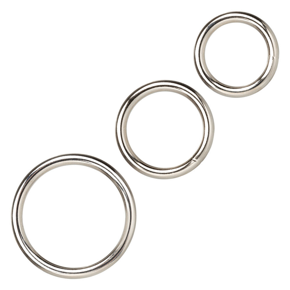 3 Piece Silver Ring Set – Cock Ring Set 3.25cm - 5cm > Cock Ring > Metal