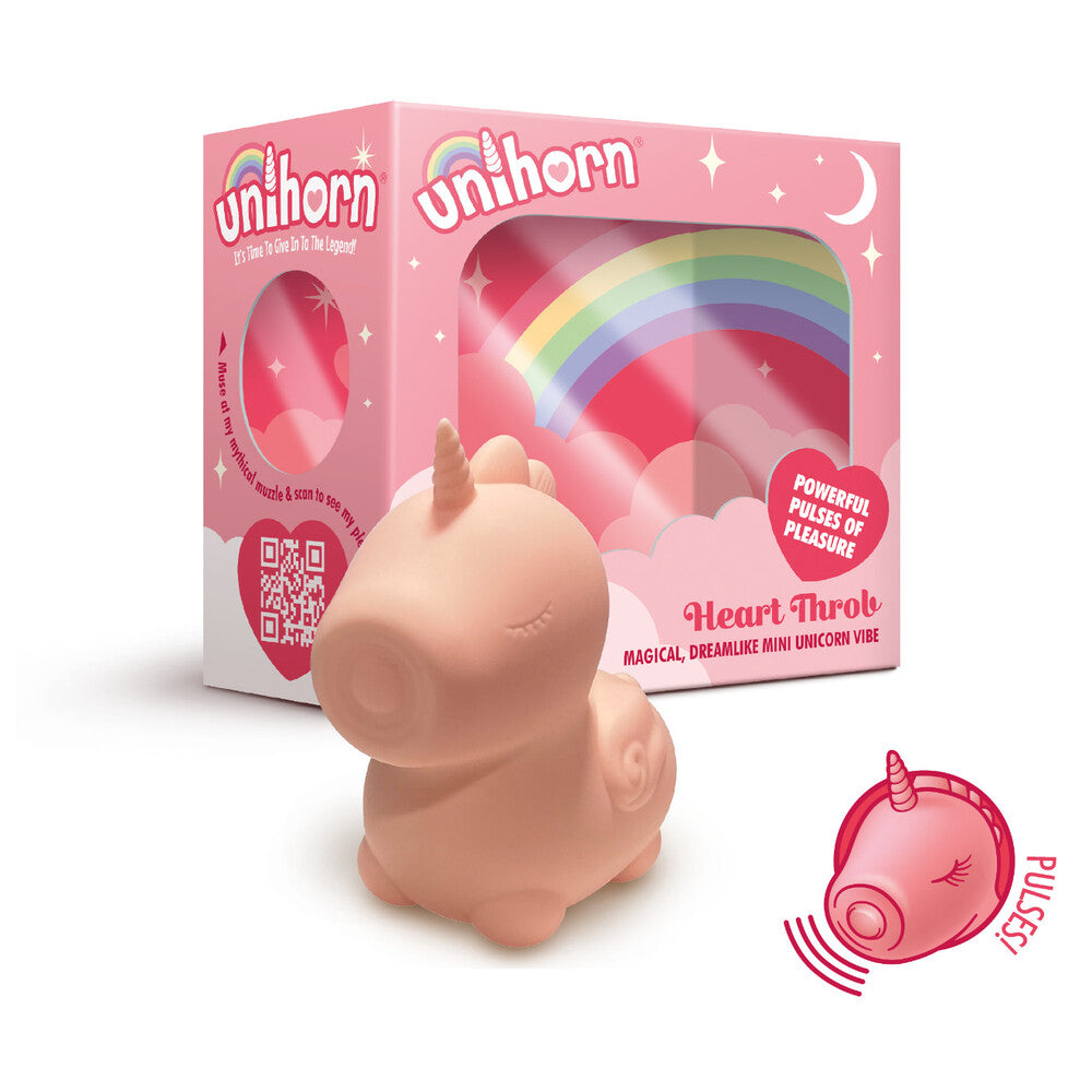 Unihorn Heart Throb Pulsating Unicorn Vibe Rechargeable Toy Pink Suction Stimulator