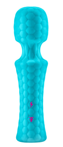 Ultra Wand Mini Waterproof Vibrator with Flexible Head Turquoise Electric Massager