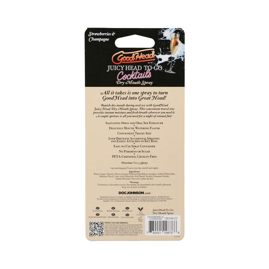 GoodHead Juicy Head (Strawberry Champagne) Travel-Size Dry Mouth Spray > Lube > Oral Gels & Sprays