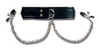 Vegan Leather Collar with Adjustable Nipple Clamps – Soft Vegan Leather Adjustable Collar with Clamps Black > Sex Toys > Nipple Clamps