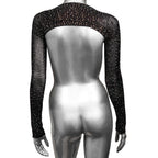 Radiance Shoulder Shrug Black Stretchy Mesh with Sparkling Rhinestones Full Length Sleeves One Size > Clothes > Lingerie Sets