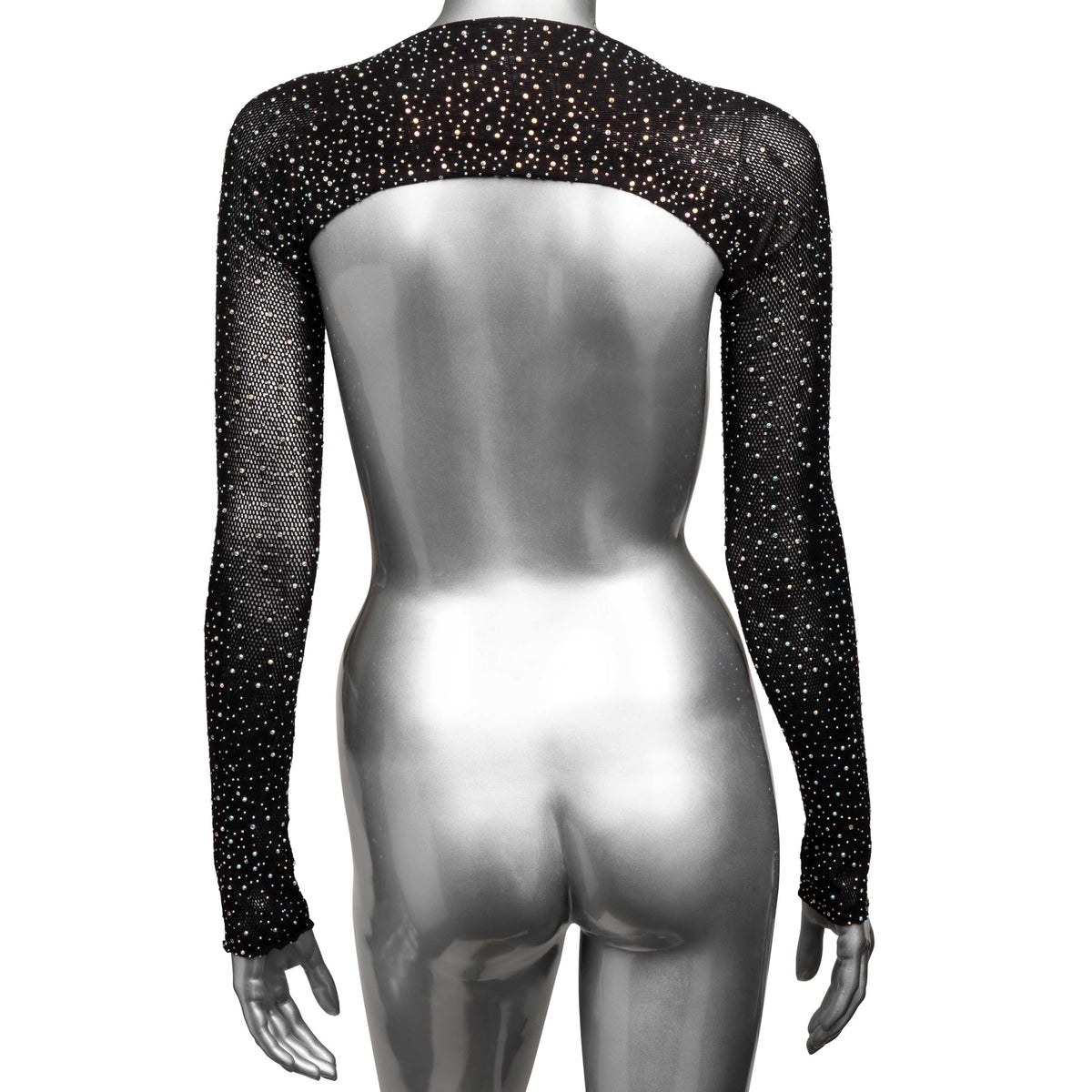 Radiance Shoulder Shrug Black Stretchy Mesh with Sparkling Rhinestones Full Length Sleeves One Size > Clothes > Lingerie Sets