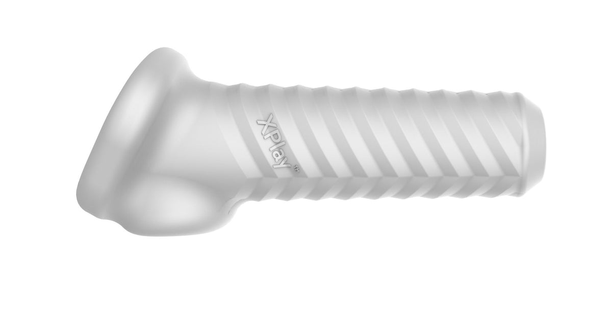 Xplay Breeder (Clear) – Textured Stretch Sleeve > Sex Toys For Men > Penis Sleeves