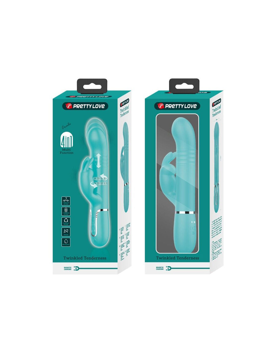 Coale Rabbit Vibrator Pearls Turquoise Rechargeable Toy Turquoise VIBRATORS-RABBIT