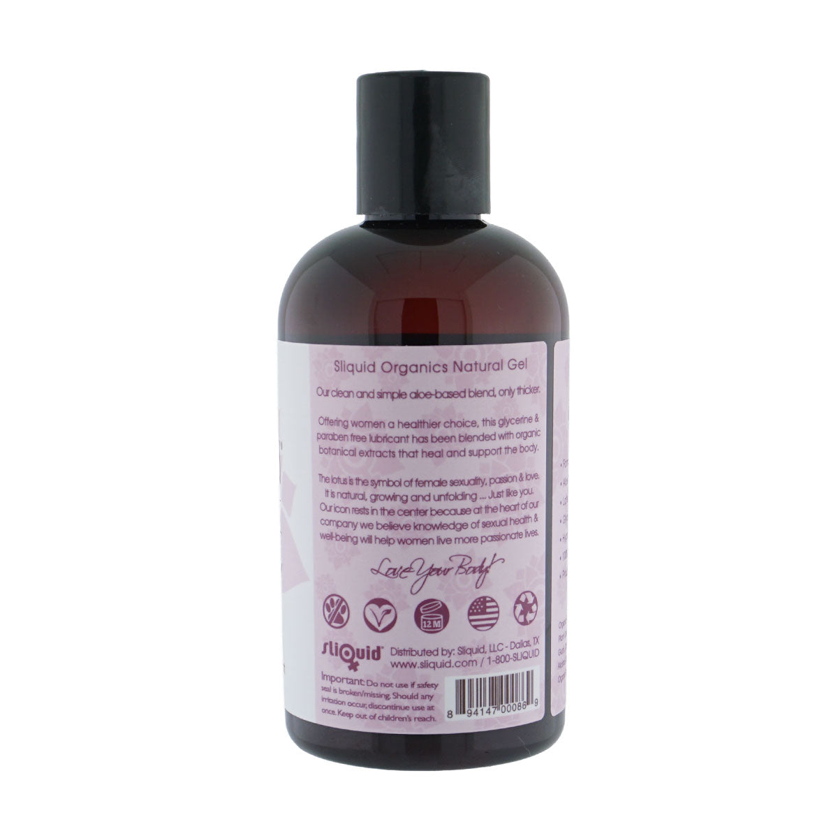 Sliquid Organics Natural Gel (255ml) – Organic Thick Lubricant > Lube > Water Based