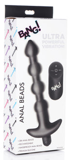 Vibrating Silicone 7.5" Anal Beads with Remote Control Black > Anal Range > Anal Beads