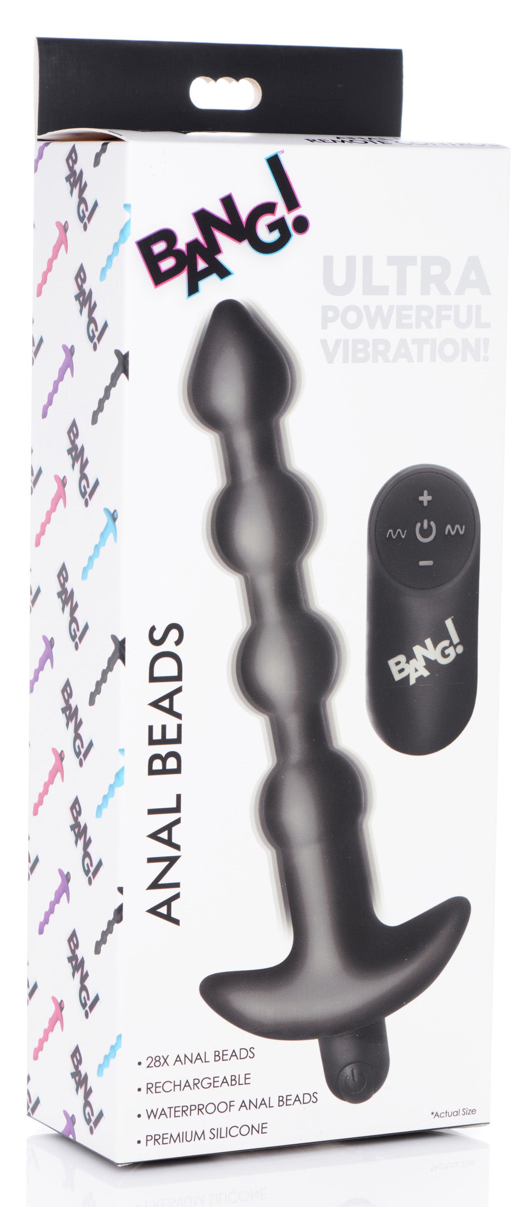 Vibrating Silicone 7.5" Anal Beads with Remote Control Black > Anal Range > Anal Beads