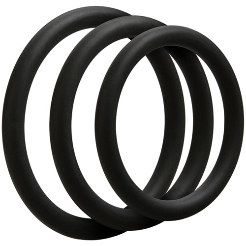 Optimale Thin C Ring Set Silicone Cock Rings in Black 3 Pack Black COCK RING Set