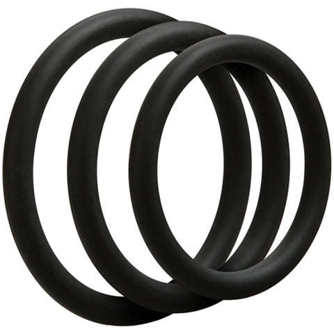 Optimale Thin C Ring Set Silicone Cock Rings in Black 3 Pack Black COCK RING Set