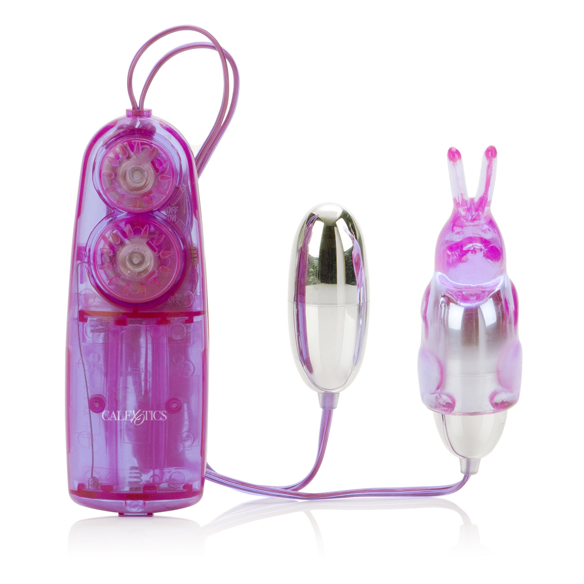 Dual Bunny Teaser Purple Clitoral Vibrator With Remote Control Purple BULLETS