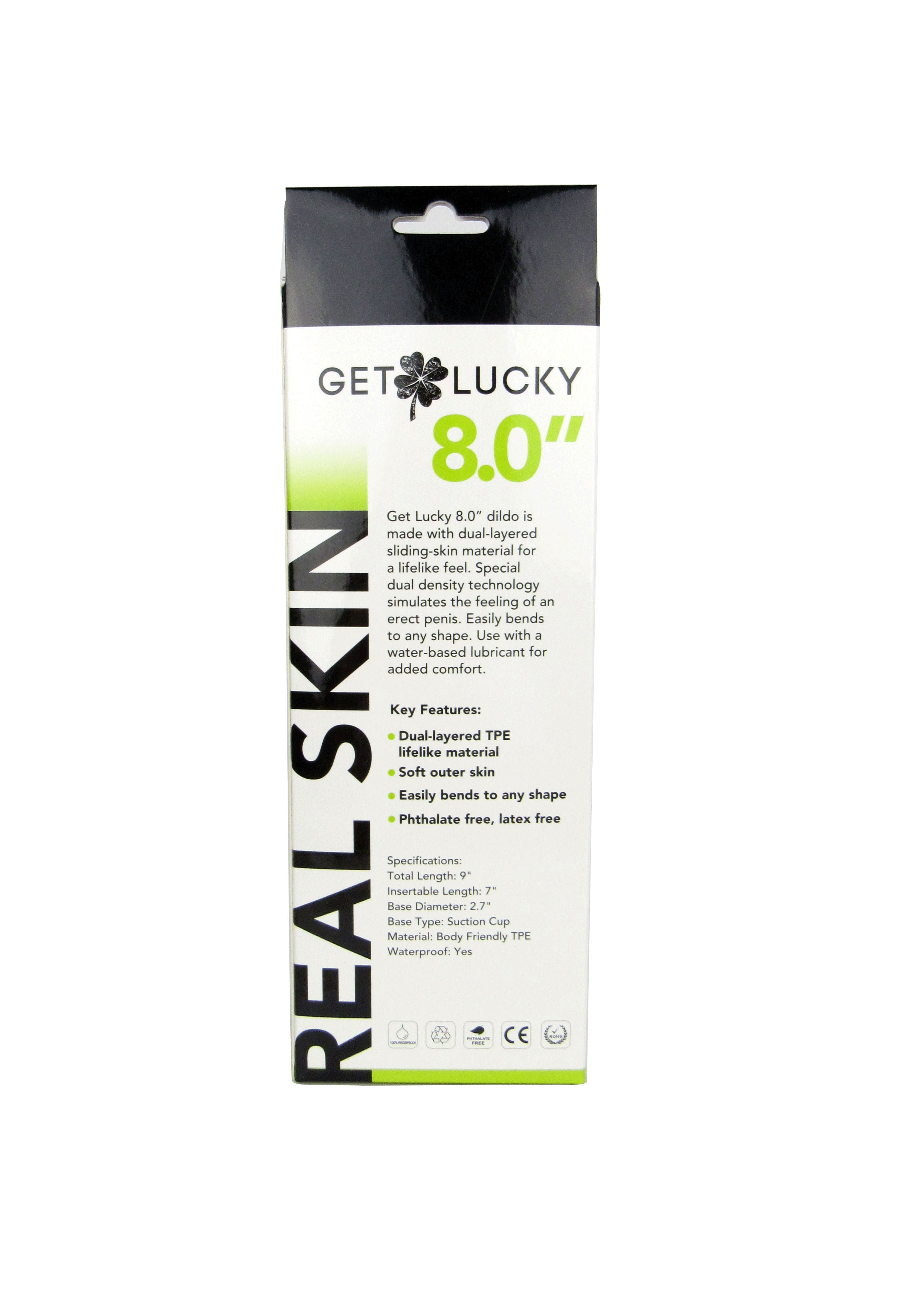 Get Lucky 8 Inch Bendable Real Skin Dildo Light Brown Dongs Realistic