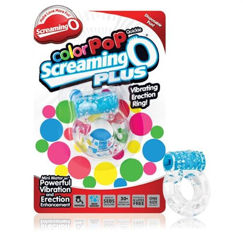 Screaming O Plus Vibrating Erection Ring Blue Disposable Cock Rings Vibrating