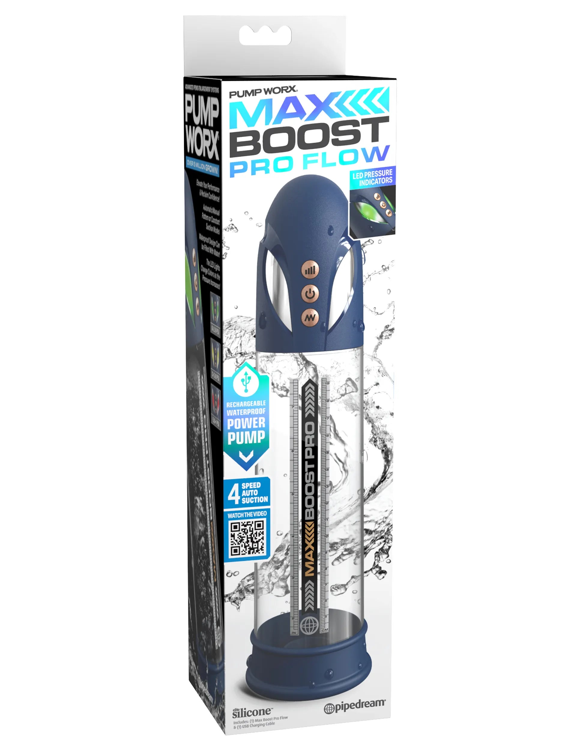 Pipedream Pump Worx Max Boost Pro Flow – Rechargeable Penis Pump > Pumps > Penis Pumps Electric