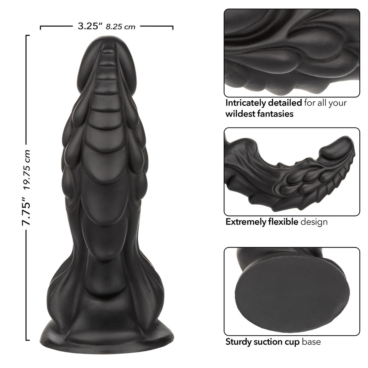 Monster Dong The Martian 7.75 Inch Black Bendable Dildo Dongs Big