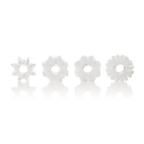 Basic Essentials 4 Pack Clear Stretchy Enhancers Sex Toys COCK RING Set