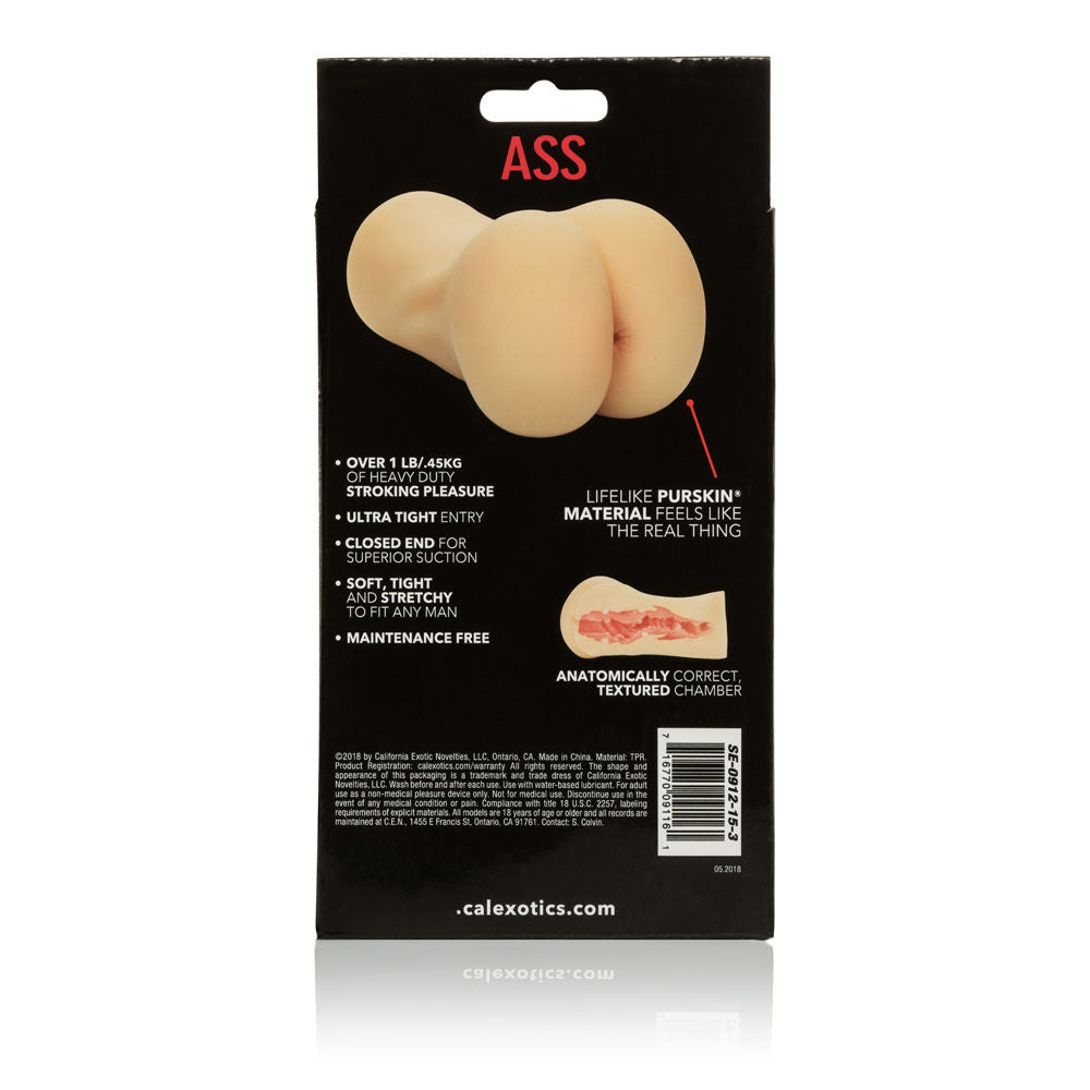 Stroke It Ass (Ivory) – Ultra Tight Textured Masturbator Strokers - Manual