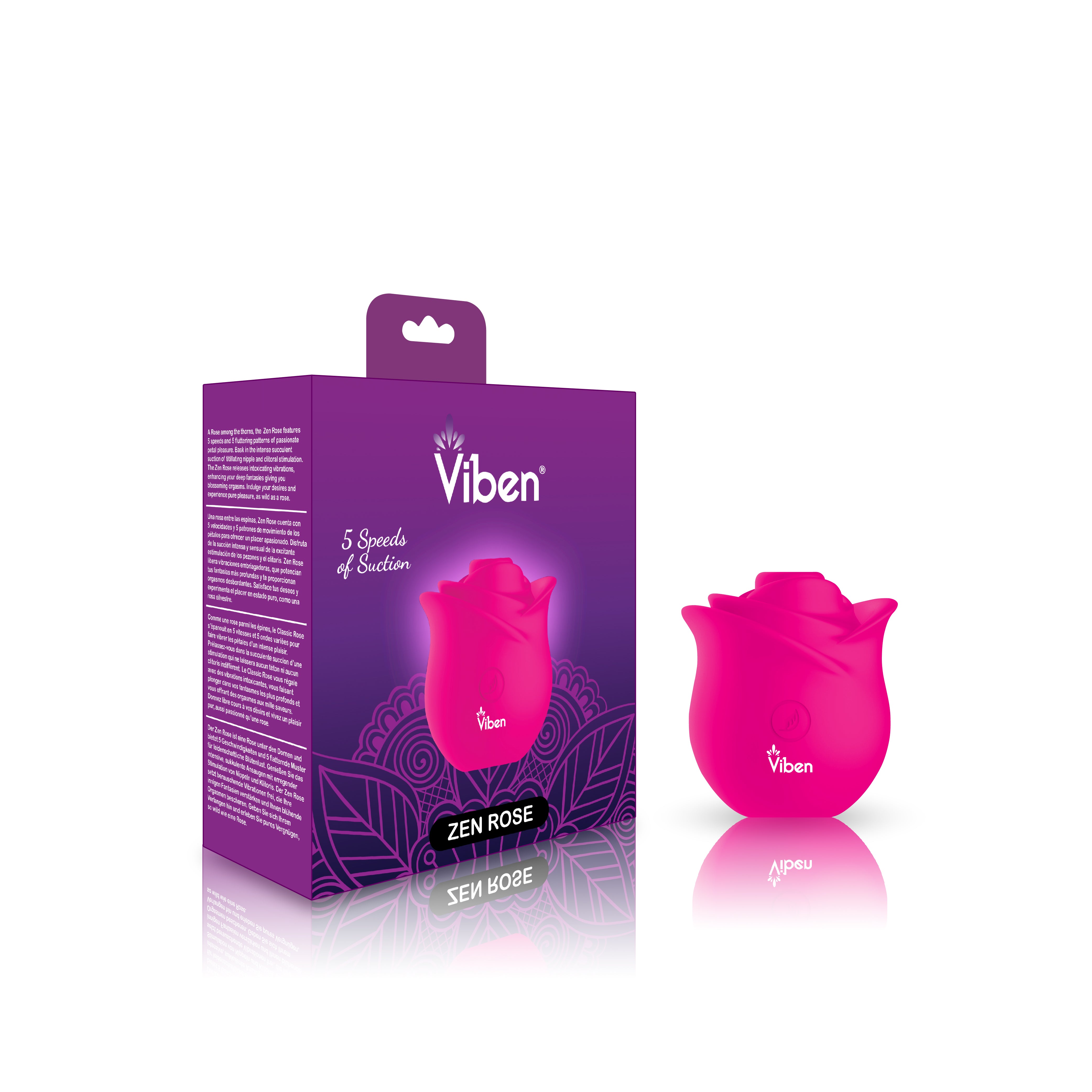 Zen Rose Wireless Clitoral Vibrator With 5 Speeds and Patterns Rose Stimulators