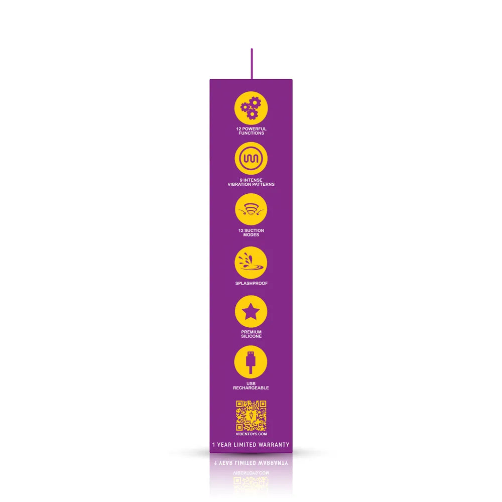Viben Frenzy Suction Rabbit Vibe in Berry > Vibrators > Ladies > Rabbit
