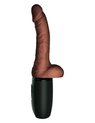 7.5 Inch Thrusting Realistic Cock With Balls Brown Adult Intimacy Toy DONGS Thrusting