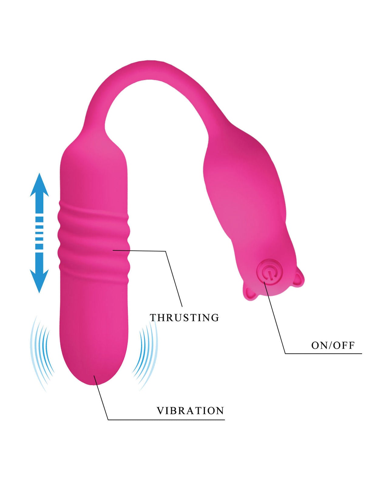 Pretty Love Nobikuma Thrusting Bullet Vibrator In Fuchsia BULLETS