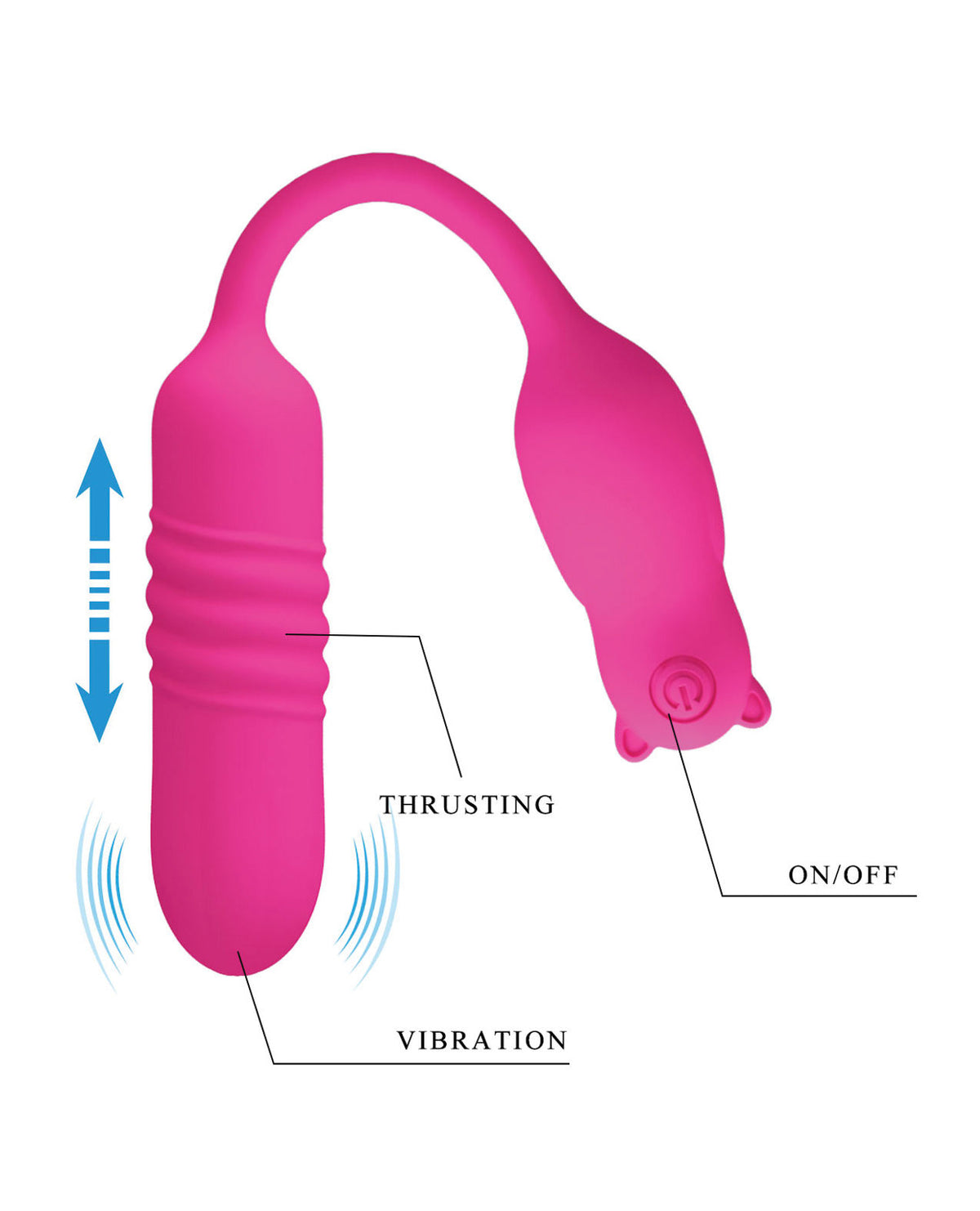 Pretty Love Nobikuma – Rechargeable Silicone Thrusting Bullet Vibrator > Vibrators > Mini Vibrators
