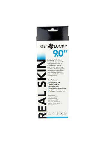 Get Lucky 9 Inch Real Skin Bendable Dildo with Soft Outer Layer > Dildos > Large Dildos