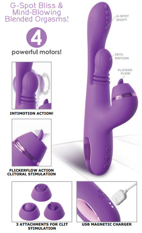 Fantasy For Her IntiMotion Pulse Pro 24 cm USB Rechargeable Swirling and Flicking Rabbit Vibrator VIBRATORS-RABBIT