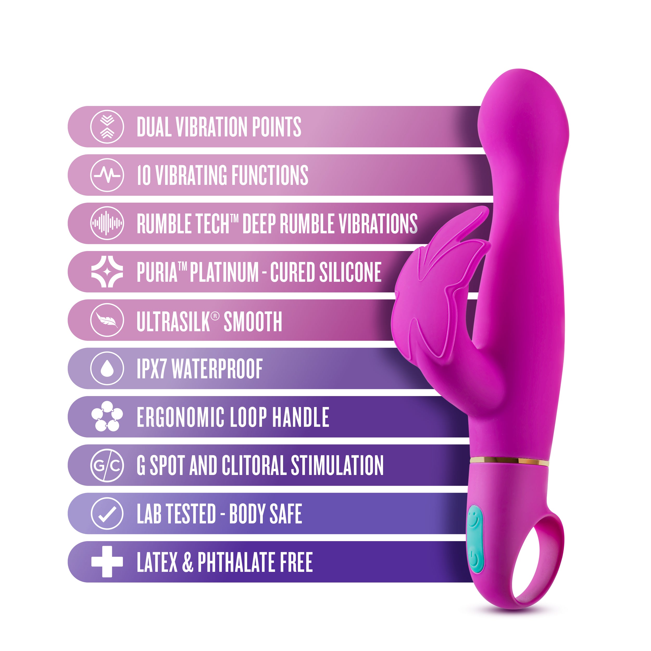 Aria Naughty AF Plum 18.4 cm Butterfly Vibrator Purple VIBRATORS-RABBIT