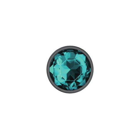 Cheeky Charms Gunmetal Round Butt Plug with Teal Jewel Medium > Anal Range > Jewel Butt Plugs