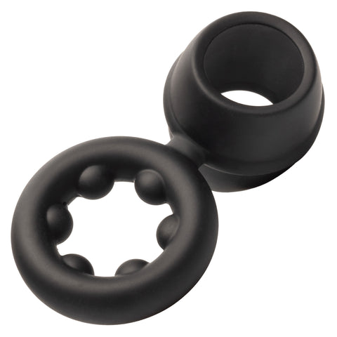 Alpha Liquid Silicone Dual Magnum Ring Black Stretchy Comfortable Size COCK RINGS Sling
