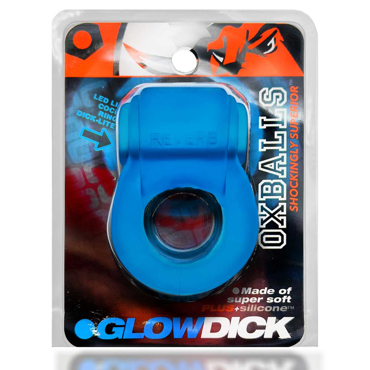 Glowdick Blue Ice LED Cockring Made from Soft Silicone > Cock Ring > Vibrating