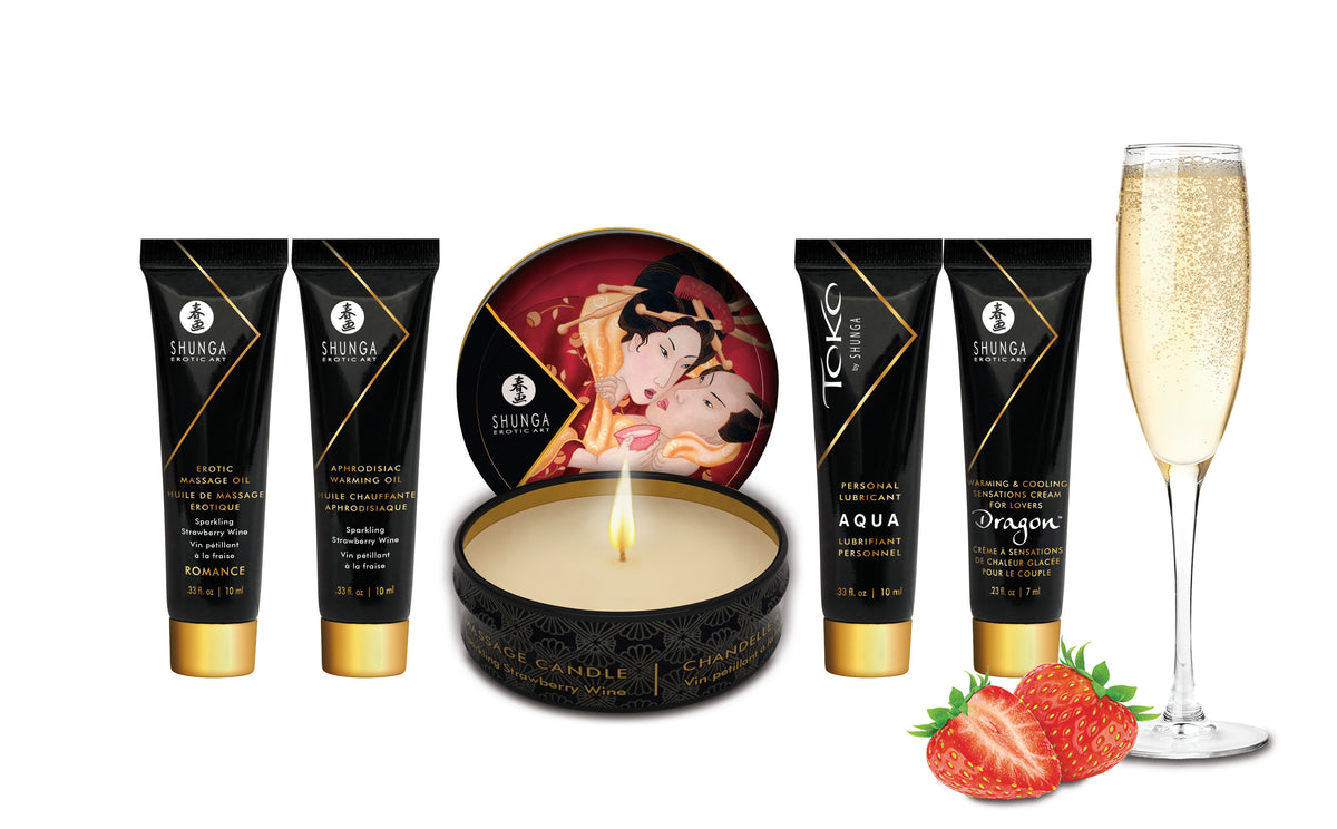 Geisha's Secrets Intimacy Gift Set with Sparkling Strawberry Wine > Essentials > Massage Gift Set