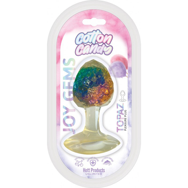 Cotton Candy Joy Gems Sapphire 2.24 Inch Silicone Butt Plug Multi > Anal Range > Jewel Butt Plugs