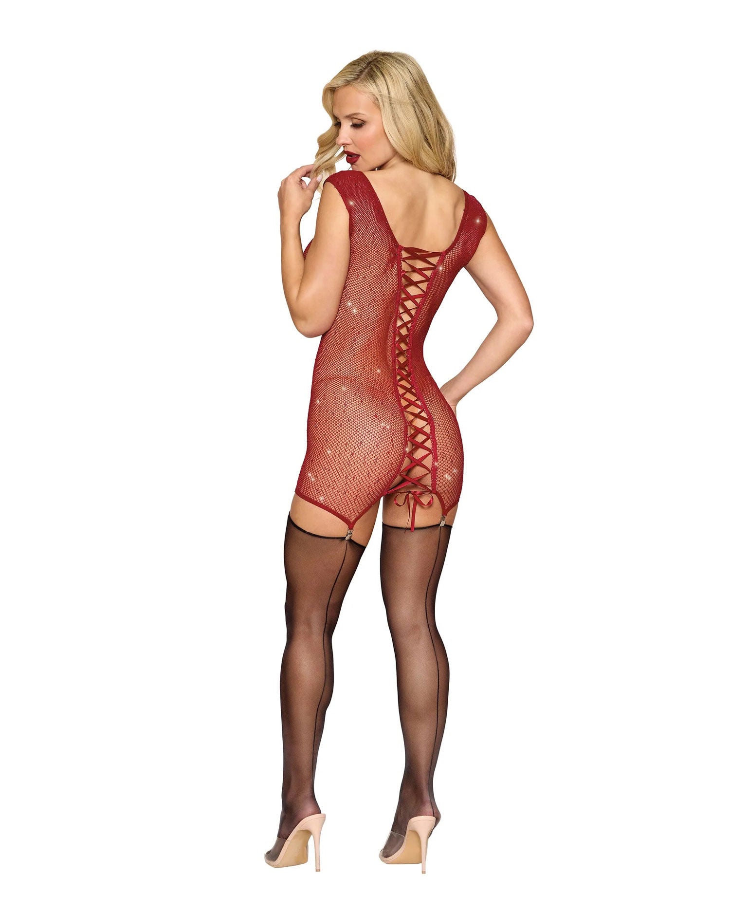Dreamgirl Red Garter Slip Lingerie One Size Fits Most Curves Lingerie Sets