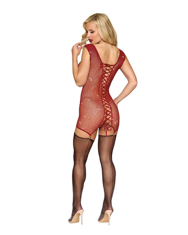 Dreamgirl Red Garter Slip Lingerie One Size Fits Most Curves Lingerie Sets