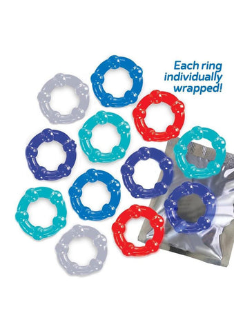 Baller's Dozen - 12 Beaded Cock Rings COCK RING Set