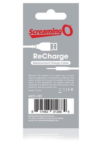 Recharge Charging Cable for Screaming O Adult Intimacy Devices Vibrators