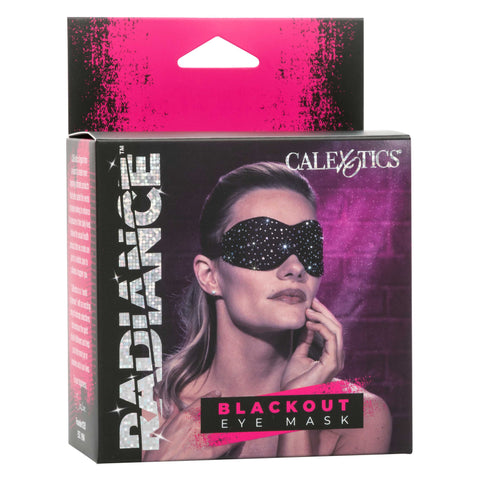 Radiance Blackout Eye Mask with Black Rhinestones and Plush Lining Black Masks