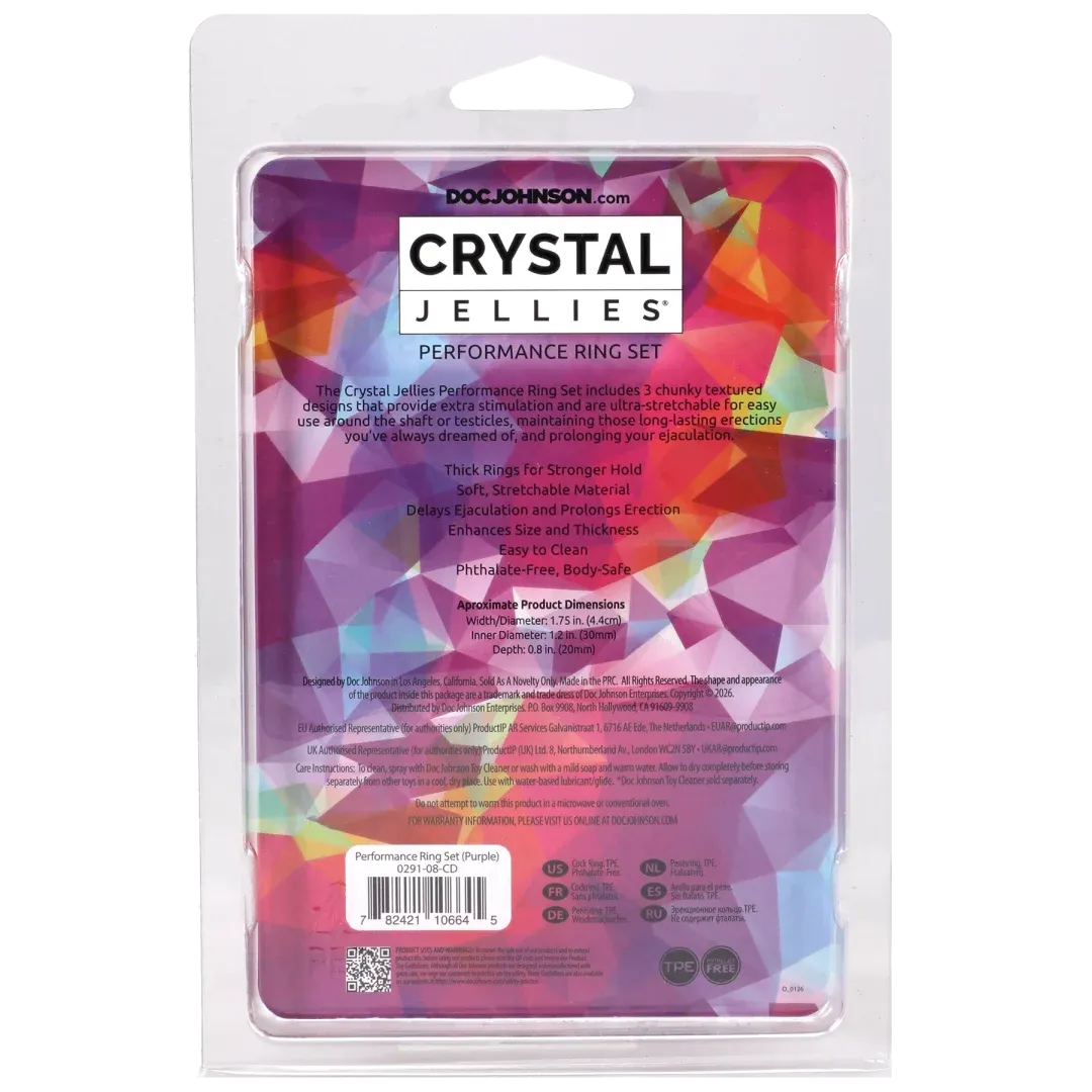 Crystal Jellies Performance Ring Set – Phthalate-Free Stretchable Silicone Rings > Cock Ring > Sets