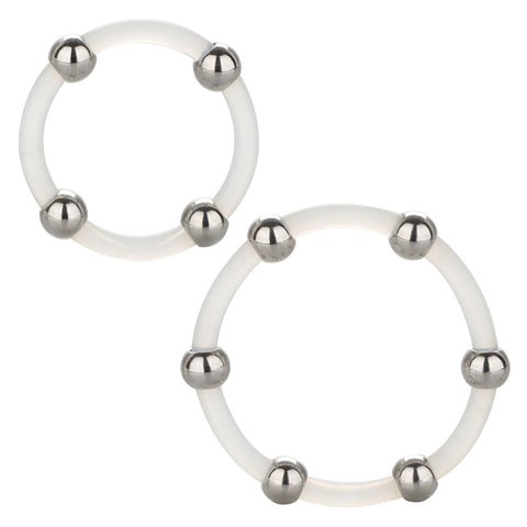 Steel Beaded Silicone Ring Set COCK RING Set
