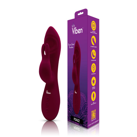 Viben Pzazz Rechargeable Thumping Rabbit Ruby VIBRATORS-RABBIT