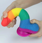 Pride Rainbow Dildo – 100% Silicone Vibrant Rainbow Colors Realistic Dildo with Suction Cup Base > Dildos > Neutral Dildos