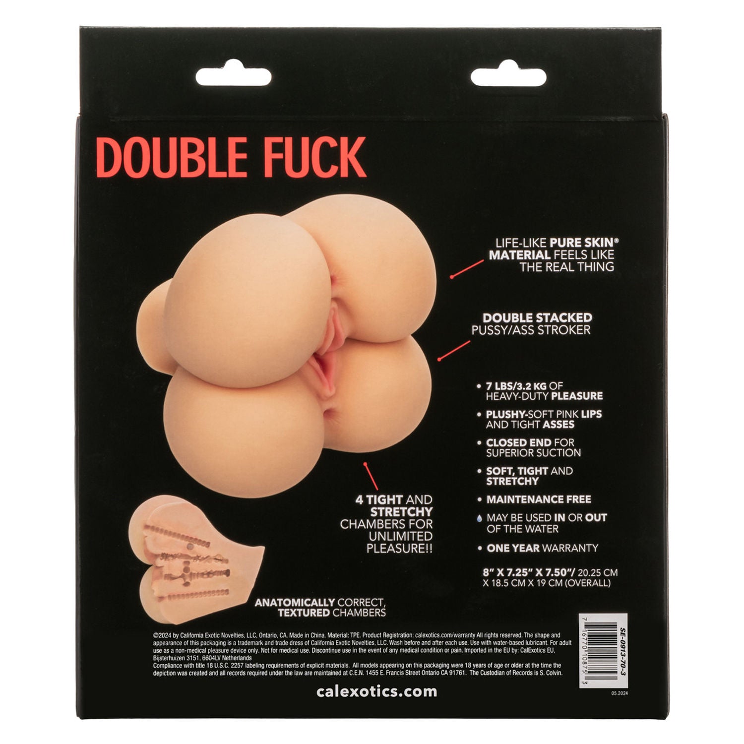 Stroke It Double-Sided Pussy and Ass Male Stroker Ivory Color Strokers - Manual
