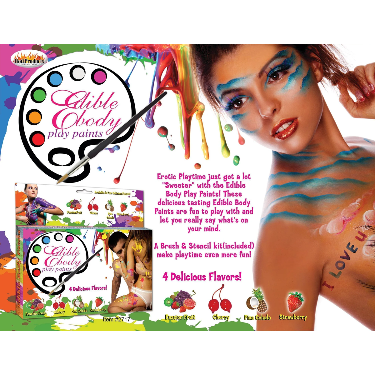 Edible Body Paint Kit with Four Flavors > Novelties > Candy & Edible Items