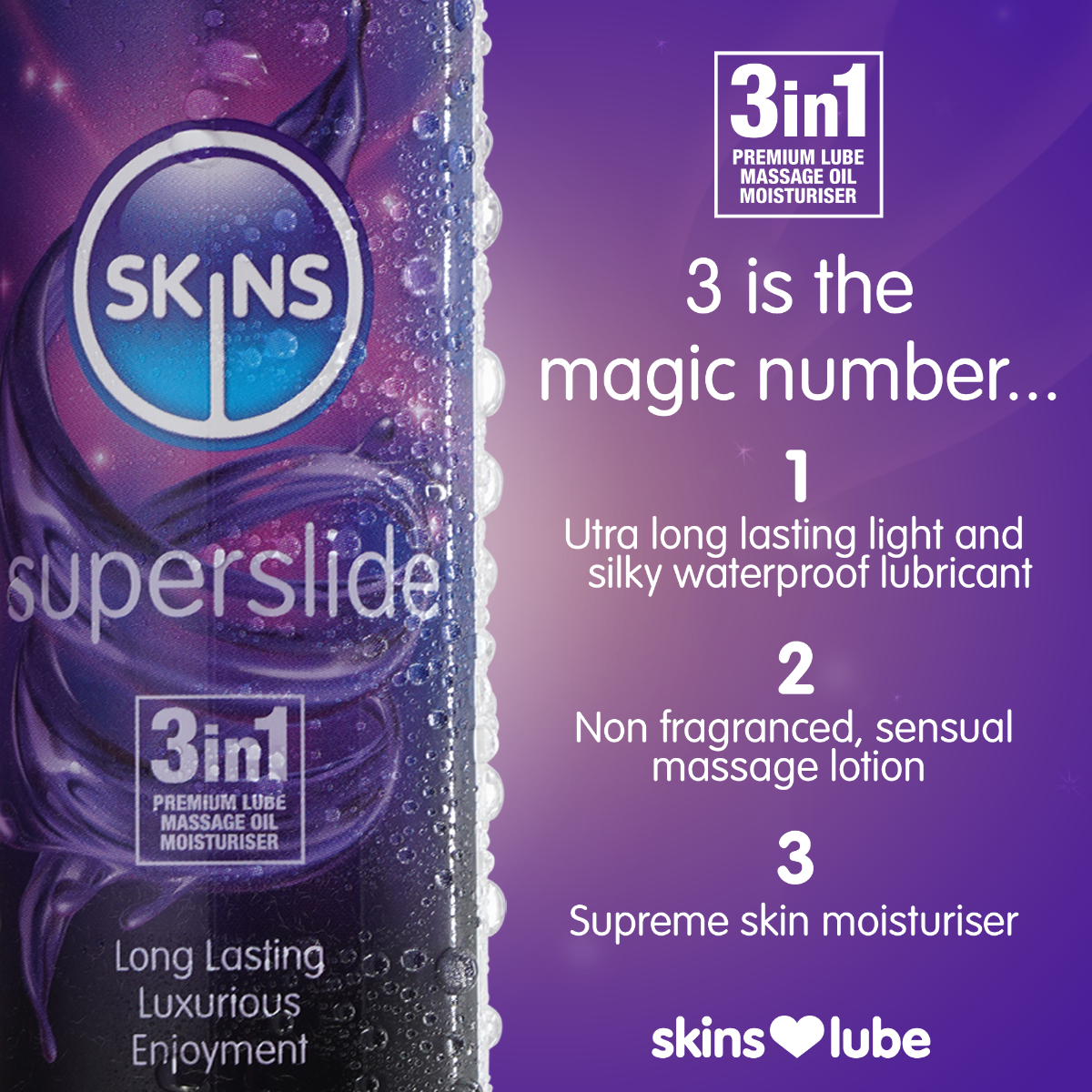 Skins Super Slide – Medical-Grade Silicone Lubricant 4.4oz Secondary image