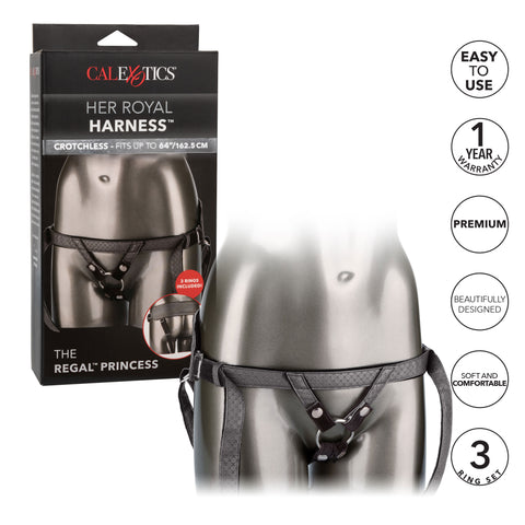 Her Royal Harness Regal Princess Crotchless Harness Pewter Harnesses & Strap-Ons