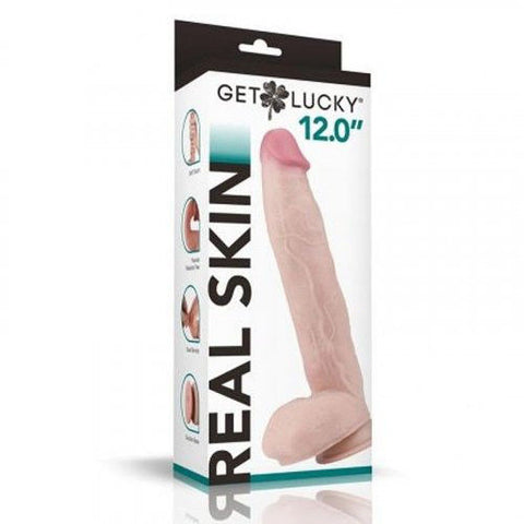 Real Skin 12 Inch Dual Layer Light Brown – Lifelike Dual Density Dildo > Dildos > Large Dildos