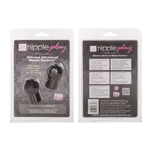Nipple Play Silicone Nipple Suckers (Black) – Advanced Silicone Nipple Stimulator Set Black > Sex Toys > Nipple Suckers