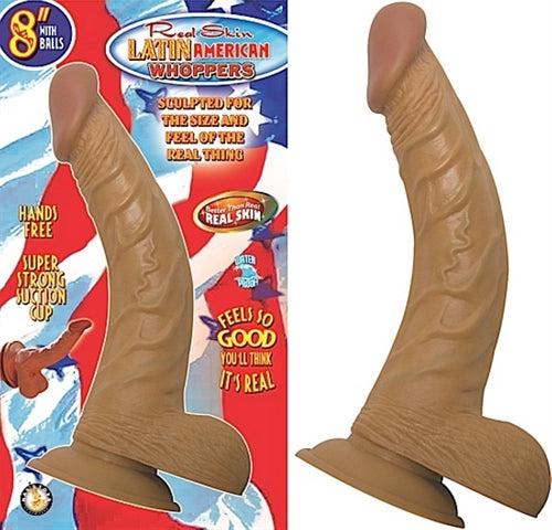 Latin American 8 Inch Realistic Dong with Balls and Suction Base > Dildos > Realistic Dildos